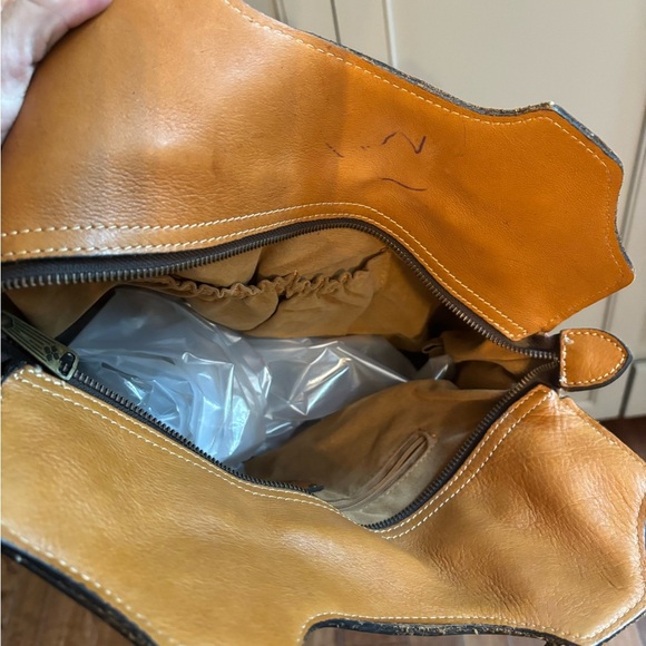 Vintage Patricia Nash floral Tan Leather Bag - Picture 8 of 13